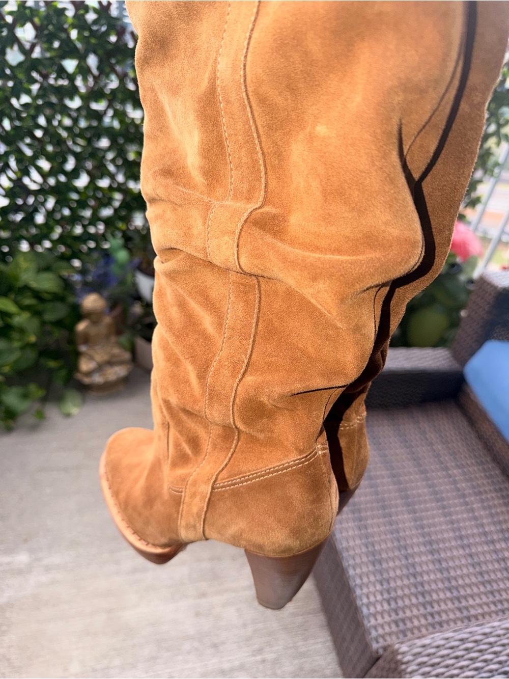 Michael Kors Tan Suede genuine luggage Leather Boots - Classic Heel